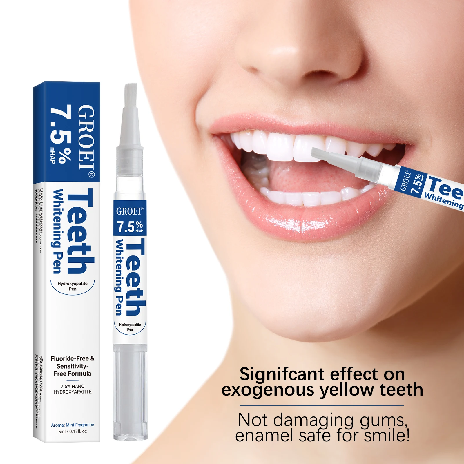 Teeth Whitening Session - Hydroxyapatite Zahnaufhellungsstift, schillernder weißer Fleckenentferner, Gelstift,