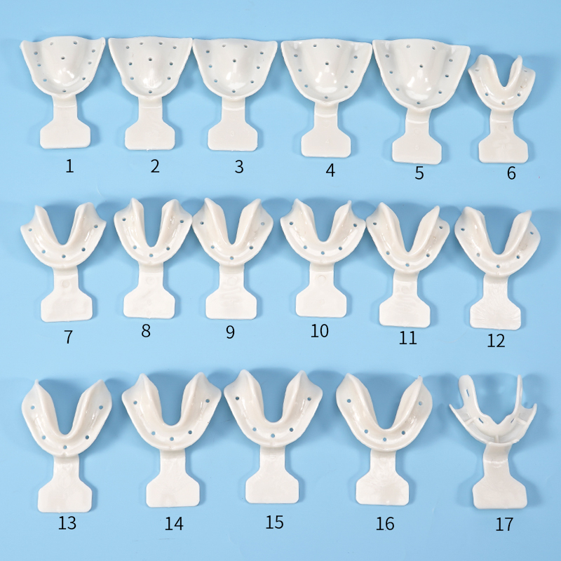 Teeth Whitening Trays - 17-teiliges Dental-Abdrucklöffel-Set für edentale Kiefer, autoklavierbar,