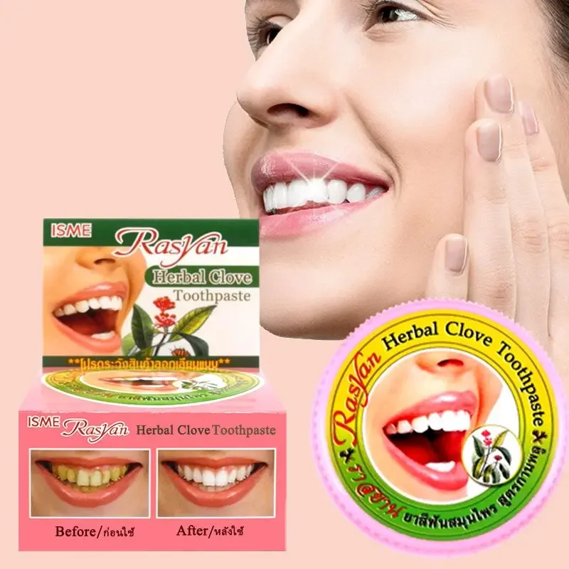 Teeth Whitening Co - Thailändisches Nelken-/Kokos-Zahnpulver zur Zahnverfärbungsentfernung, Zahnaufhellung, Gelbentfernung,
