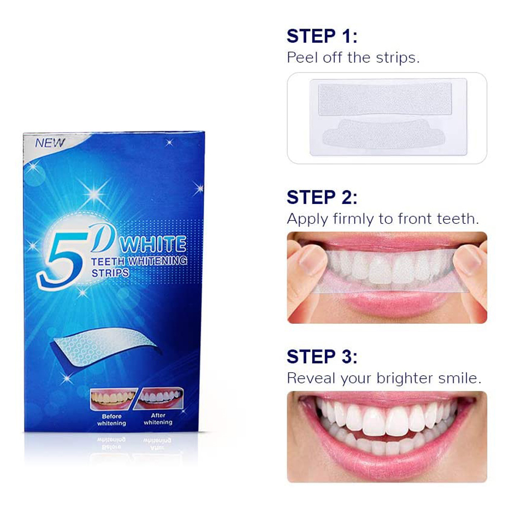5D Weiße Zahnweißstreifen, Auf – Teeth Whitening Session Bewertung und Preis
